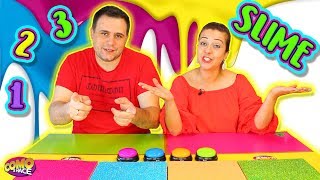 UN DOS TRES Slime  Slime Challenge  1 2 3 slime con mi marido [upl. by Assenad]