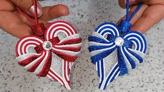 Decorazioni natalizie DIY Christmas decor glitter foam scheet craftsOrnament tutorial اعمال يدويه [upl. by Aala]