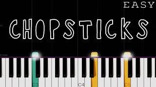 Chopsticks  EASY Piano Tutorial [upl. by Acinhoj]