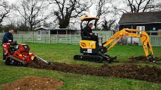 Ditch Witch CX24 trencher VS Mini Digger [upl. by Sirtimed]