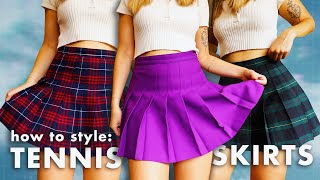 How to Style Tennis Skirts  12 pleated skirt outfit ideas [upl. by Okomom698]