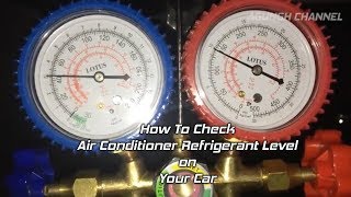 How To Check Air Conditioner  AC  Refrigerant Level on Car [upl. by Nihcas]