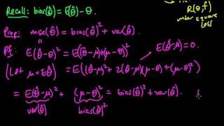 ML 115 BiasVariance decomposition [upl. by Hootman]