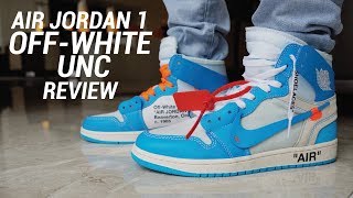 OFF WHITE AIR JORDAN 1 UNC REVIEW [upl. by Yajeet]