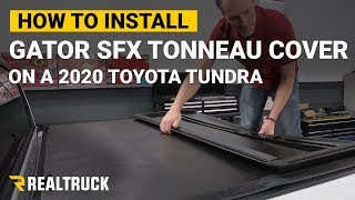 How to Install Gator SFX TriFold Tonneau Cover on a 2020 Toyota Tundra [upl. by Yelkcub]