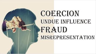 Coercion Undue Influence Fraud Misrepresentation  Indian Contract Act 1872  Law Guru [upl. by Nudnarb]