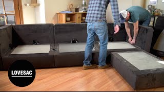 Lovesac Modular Furniture Assembly Tips Tricks amp REVIEW [upl. by Rodgiva34]