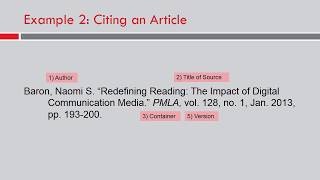 MLA Works Cited 8th Edition [upl. by Aeki722]