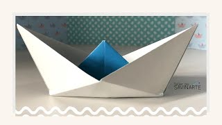 Cómo hacer un BARCO de papel  Origami Boat that floats  Tutorial [upl. by Pears]