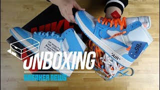 Off White Air Jordan 1 “UNC” Unboxing  Review [upl. by Seda]