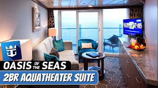 Oasis of the Seas  2BR Spacious Aqua Theater Suite Tour amp Review 4K  Royal Caribbean Cruise [upl. by Anelys248]