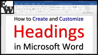 How to Create and Customize Headings in Microsoft Word [upl. by Cleodel698]