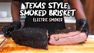 TEXAS STYLE Smoked Brisket in an Electric Smoker Masterbuilt Smoker Recipe [upl. by Tabber]