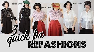 3 quick fix ok one not so quick thrift store refashions into vintage style  Thrift to Vintage [upl. by Ahel]