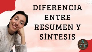 DIFERENCIA ENTRE RESUMEN Y SÍNTESIS [upl. by Orestes625]