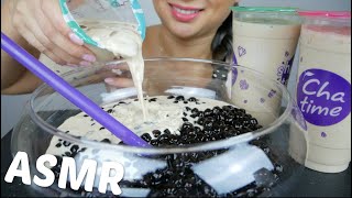 ASMR Giant Boba Milk Tea  Chewy amp Gulping Sounds  NO Talking Eating Sounds Mukbang  NE Lets Eat [upl. by Granniah]