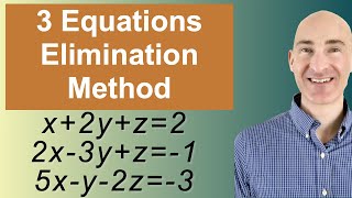 Solving Systems of 3 Equations Elimination [upl. by Ursulette15]