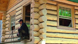 Sanding the Logs Heres why I Wont Treat Them  Ep83  Outsider Cabin Build [upl. by Maddox]