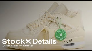 A Close Up Look at the Air Jordan 4 OffWhite Sail  Details  StockX [upl. by Glanville37]