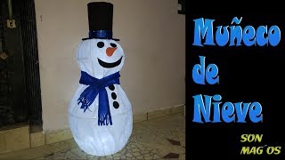 Muñeco de Nieve GIGANTE con Luces  How to Make Snowman DIY [upl. by Hannahsohs965]