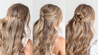 3 FALL HALF UPDOS 🍂 EASY HAIRSTYLES  Missy Sue [upl. by Ariaec]