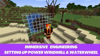 Minecraft Mod Spotlight  Immersive Engineering  Water Wheel amp Windmill Power [upl. by Ahseat]