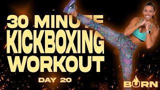 30 Minute Kickboxing Workout  BURN  Day 20 [upl. by Nosaj335]