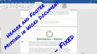 Header and Footer Missing in Microsoft Office Word [upl. by Haff]