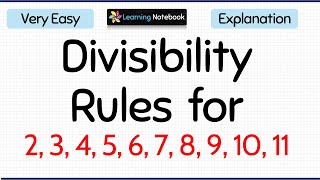 Divisibility rules for 2 3 4 5 6 7 8 9 10 and 11 divisibility by numbers [upl. by Kironde534]