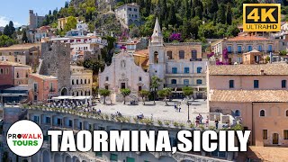 Taormina Sicily Walking Tour 4K60fps [upl. by Elset406]