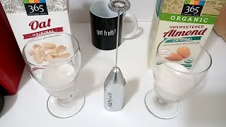 Oat Milk vs Almond Milk part 2 Frothing Test [upl. by Lebasiairam451]