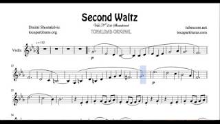 Second Waltz by Shostakovich Sheet Music for Violin [upl. by Enairb558]