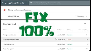 Fix e landing page sitemap xml error in Google Search Console wordpress English Video [upl. by Ardnasil]