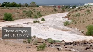 Torrential Rains Flash Flooding in Albuquerque NM Arroyo Video [upl. by Primrose]