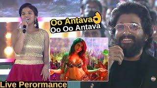 Oo AntavaOo Oo Antava Song Live PerformanceSamanthaAllu Arjun Rashmika  DSPMangliOo Antava [upl. by Siro97]