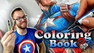 Professional Artist Colors a CHILDRENS Coloring Book  Captain America  6 [upl. by Palgrave234]