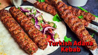 Homemade Turkish Adana Kebab Recipe  Adana Kebab With Homemade BBQ Skewers  Turkish Kebab [upl. by Sirrah]