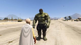 GTA 5  Saitama VS Hulk [upl. by Narrad]