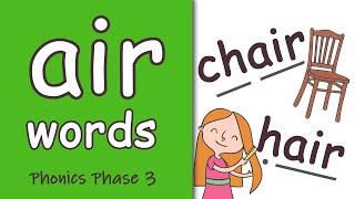 air Words  Phase 3 Phonics [upl. by Okechuku]