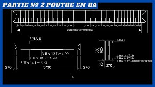 Poutre en BÉTON ARMÉ Dimensionnement et ferraillage Partie 2 [upl. by Nahsar]