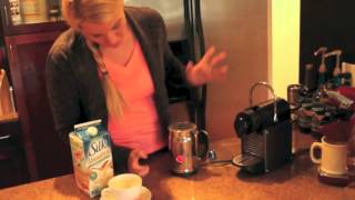 Nespresso Aeroccino Plus Frother Review Frothing Almond Milk [upl. by Aleinad]